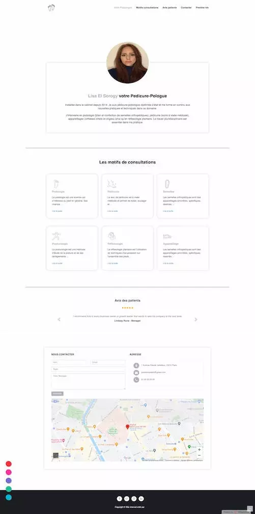 Création de site pour pédicure-podologue modèles numéro trois