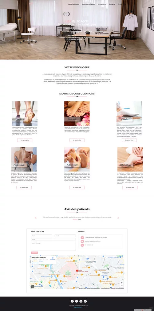 Création de site pour pédicure-podologue modèles numéro sept